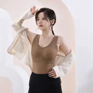 [하프클럽/]여성스러운 이너 볼륨캡 민소매 조끼 레이스 디자인