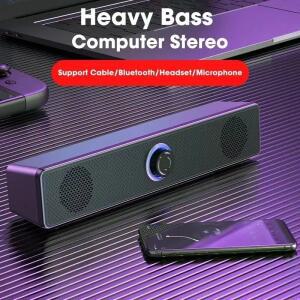 유선 USB 블루투스 컴퓨터 스피커 스테레오 서브우퍼 사운드바 PC 음악 플레이어용 3D 홈 서라운드