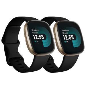 Fitbit Versa 3 / 4 Sense 2와 호환되는 교체용 밴드, 실리콘 조절 가능한 클래식 액세서리 손목밴드 여성용 피트니스 스트랩 (2팩)