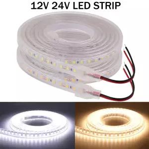 IP67 방수 LED 스트립 조명 12V 24V 2835 120Ledsm 유연한 LED 테이프 리본 로프 라이트 화이트 화이트자연
