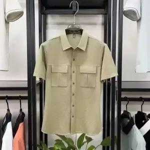 EAMT 남친 봄 캐주얼 린넨 반팔 카디건 셔츠 바람막이 YJ2