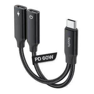 60W PD 고속충전겸용 C to C타입 이어폰 듀얼젠더GD19