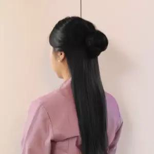 블랙 머리끈 가발 올림머리 똥머리 똥머리가발 만두머리 올림머리가발 가채 로우번가발