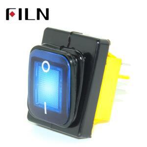 FILN KCD4 T85 220V 30A 헤비 듀티 빨간색 파란색 녹색 IP68 방수 led 토글 스위치 4 핀 on off 해양 동결