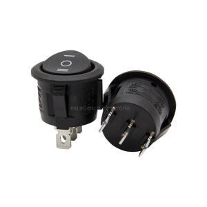 5PCS KCD1-105 23mm 라운드 로커 스위치 3 SPDT ON-OFF-ON 블랙 스냅인 자동차 보트 트리거