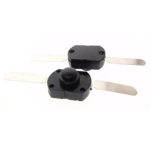 10PCS 1712-CC ON OFF 검정색 손전등 제어 스위치 2 핀 테이블 조명 더 긴 피트 병렬 중앙 버튼 17x12mm
