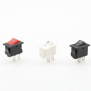 51015Pcs 푸시 버튼 스위치 10x15mm SPST 2Pin 3A 250V KCD11 스냅인 onOff 로커 10MM x 검정색 빨간색과