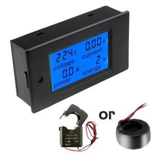 4in 1 디지털 전압계 전류계 전력계 에너지 미터 AC 80-260V 0-100A 20A LCD 디스플레이 테스터