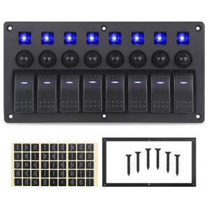 8갱 해양 보트 로커 스위치 패널 회로 차단기 LED 12V 24V RV 캠핑카 트럭 액세서리