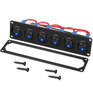 DaierTek 6 갱 스위치 패널 12V 보트 로커 토글 RV 자동차 트럭 해양 용 VDC 20A 3 핀 SPST On-Off