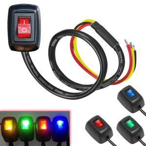 붙여 넣기  스위치 자동차 푸시 버튼 LED 조명 ONOff DC12V10A 24V5A DIY SPST 로커 케이블