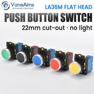 22mm LA36M 푸시 버튼 스위치 순간 재설정 자동 잠금 전원 빨간색 녹색 파란색 노란색 검정색 12V 24V 220V