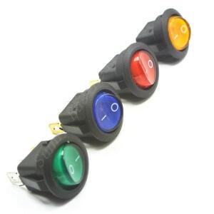 4PCS 3 핀 6.3mm 터미널 12V 24V 220V 범용 LED 조명 자동차 버튼 라이트 푸시 스위치 ONOFF 라운드 로커