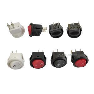 2510Pcs 라운드 로커 스위치 16mm 2 핀 ON-OFF SPST 3A250V 6A125V 3Pin 빨간색 LED 가정용 DIY 교체