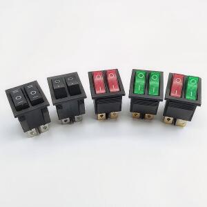 더블 라이트 스위치 로커 방수 ON-OFF KCD6 보트 전원 1 개 6PIN 16A 250V 20A 125V