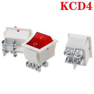 KCD4 22x28mm 흰색 바디 on off 16A250V 4 나사 핀 DPST T85 자동 보트 해양 토글 로커 스위치LED 220V 포