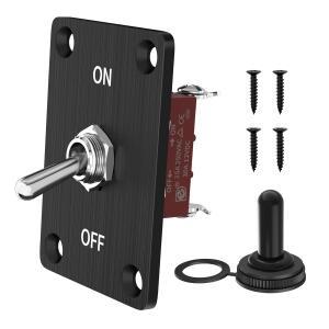 DaierTek 헤비 듀티 토글 스위치 12V DC 30A 방수 장착 패널 비바람에 견디는 캡이  2핀 ONOff SPST