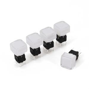 5Pcs TS5 사각형 9.2x9.2mm 6Pin LED 순간 SPST PCB 미니 소형 푸시 버튼 클릭 택트 스위치