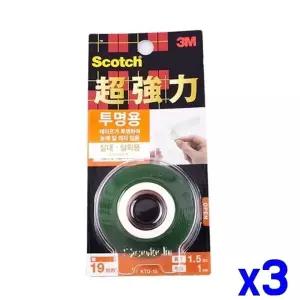 TBZ 초강력 투명 폼양면테이프19mm x3개 테이프용품