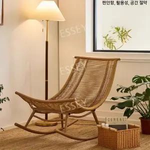 라탄 쿠션 등나무 흔들의자 야외용 1인용 스윙체어