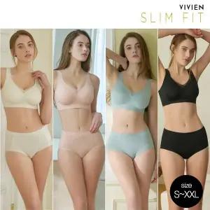 비비안 슬림핏 20차 빅사이즈 노와이어 프리컷 퓨징 브라렛 브라팬티세트(S-XXL)