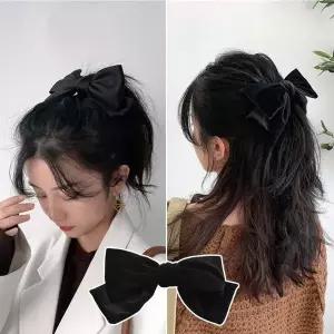 리본 모양 부드러운 벨벳 소재 데일리 패션 헤어핀 집게머리핀