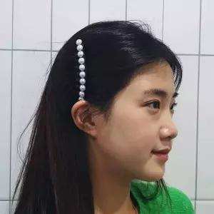 올림머리 빗핀 진주 일자형 헤어빗핀