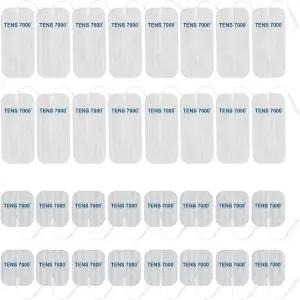 TENS 7000 공식 유닛 교체 패드 32팩 16-2인치 X 2인치 4인치 전극 대부분의 기계 호환됨