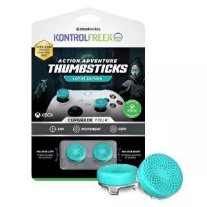 One 및 Series X 컨트롤러용 KontrolFek 로터스 성능 손가락 스틱 미드 라이즈 오목 2개 청록색/클리어