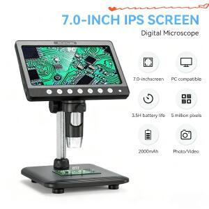17.78cm 디지털 현미경 5MP HD 납땜 1200배 확대 동전 PCB 회로 수리용 윈도우/맥 OS 호환