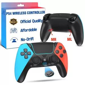 컨트롤러용 벨로페라 컨트롤 4 무선 리모컨 드트 ALPS 없음 슬림 프로 PC 듀얼 진동 게임패드 백 패들 블루