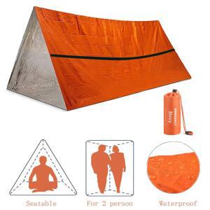 사람 비상 대피소 BIVY 생존 텐트 키트 MYLAR 튜브 침낭 방수 야외 SOS 담요 재사용 가능