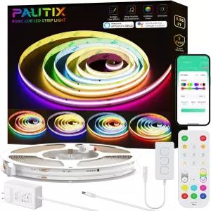 PAUTIX RGB 스마트 IC COB LED 스트립 조명 6.56피트/2m 주소 지정 가능한 UL 목록 24V 체이스 컬러