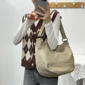 [하프클럽/]베이직 호보백 천가방 대학생 크로스백