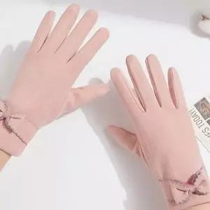 [하프클럽/]여성 겨울 데일리 정장 리본 장갑 스마트폰 터치