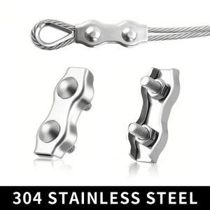 1 10PCS M2 M8 볼트 와이어 패스너 로프 그립 로프 더블 스테인레스 캘리퍼스 간단한 케이블 트 클램프 클립 DIY 케이블 스틸