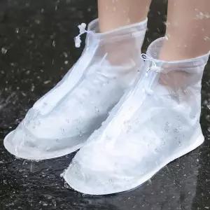 수그리 방수 신발 커버 레인 부츠 재사용 가능한 여성 남성 PVC 밑창 오버슈즈 사이클링 캠핑 야외 여행용