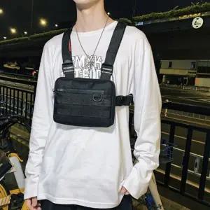 [하프클럽/]패션 체스트백 보조 패션 남성 파우치 조끼 가방 앞가망