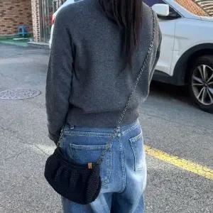 [하프클럽/]가방끈 부자재 체인 스트랩 블랙 120cm