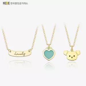 [손주사랑 골든데이] 14K 손주 각인 목걸이(스틱바/하트/퍼피)