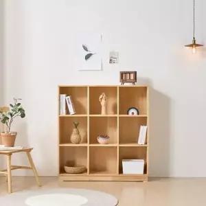 F2317 고무나무 3단 9칸 책장 1color