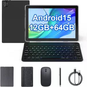 쿠퍼 태블릿 안드로이드 15 10인치 12GB RAM+64GB ROM 최대 1TB 1.8GHz 쿼드코어 프로세서 5G WiFi6