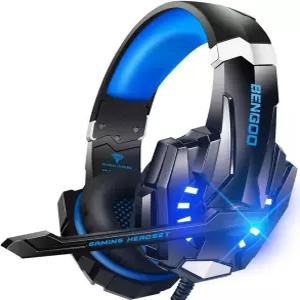 PC One 컨트롤러용 BENGOO G9000 스테레오 게이밍 셋 마이크 장착 시 이어 폰을 통한 노이즈 캔슬링 LED