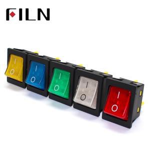 30A 250VAC 헤비 듀티 KCD4 로커 스위치 on off dpst LED 4 핀 빨간색 녹색 파란색 흰색 노란색