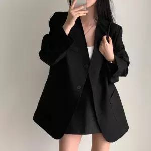 손오반 가을 캐주얼 여친 정장 슬림핏 정장자켓 솔리드 데일리룩 상의 코트 브이넥 KUK3