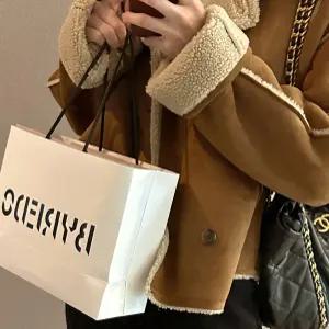 손오반 여사친 가을 빈티지 데일리룩 정장자켓 슬림핏 퍼 일체형 더블 정장카라 세무 코트 KUK3