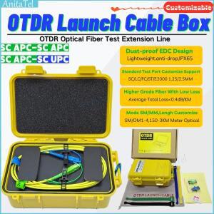광섬유 발사 케이블 박스 OTDR 블라인드 존 제거기 SC/APC-SC/APC SM 1310/1550nm 링 1000km
