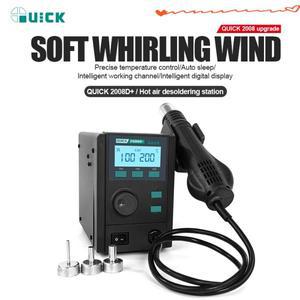 QUICK 2008D + 납땜 제거 재작업 스테이션 지능형 디지털 디스플레이 핫 에어 건 750W 무연 CPU 마더보드