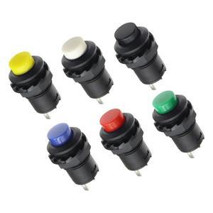 6pcs 자동 잠금순간 푸시 버튼 스위치 DS228 12mm OFF-ON 3A 125VAC 1.5A250VAC