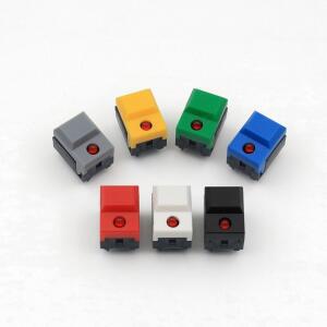 10Pcs PB86-A1 빨간색 LED 6Pin 순간 PCB 마운트 SPDT 무대 장비 제어용 사각형 푸시 버튼 택트 스위치